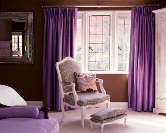 Цвят лилаво в интериора на дома