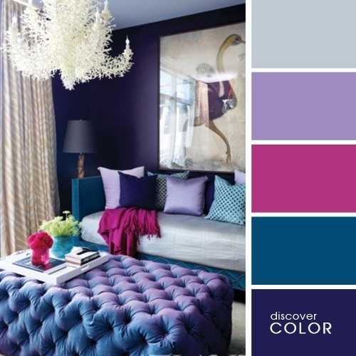 Лилаво в спалнята - как да използваме цвета