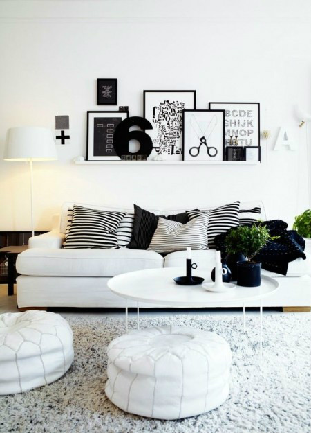 дизаин на жилище в бяло и черно