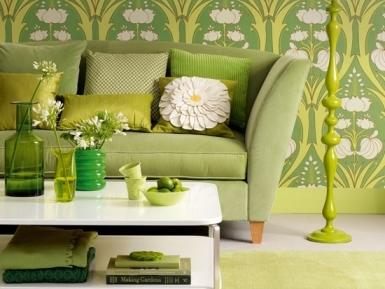 Зелени цветове в дизайна и интериора на апартамента