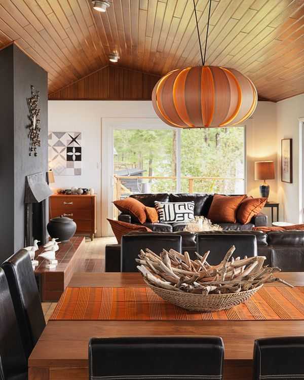 Модерен оранжев диван в шаби шик стил