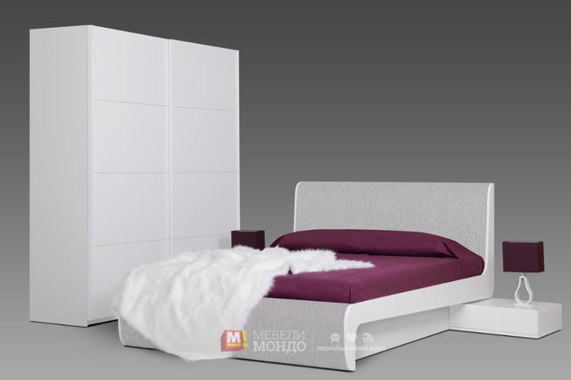 Тапицирана спалня Ергономика в цвят бяло и сиво