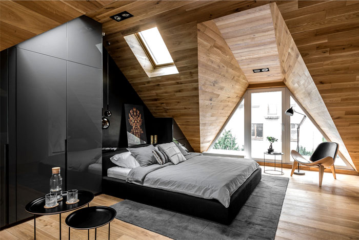 Модерна спалня комплект в тъмни цветове