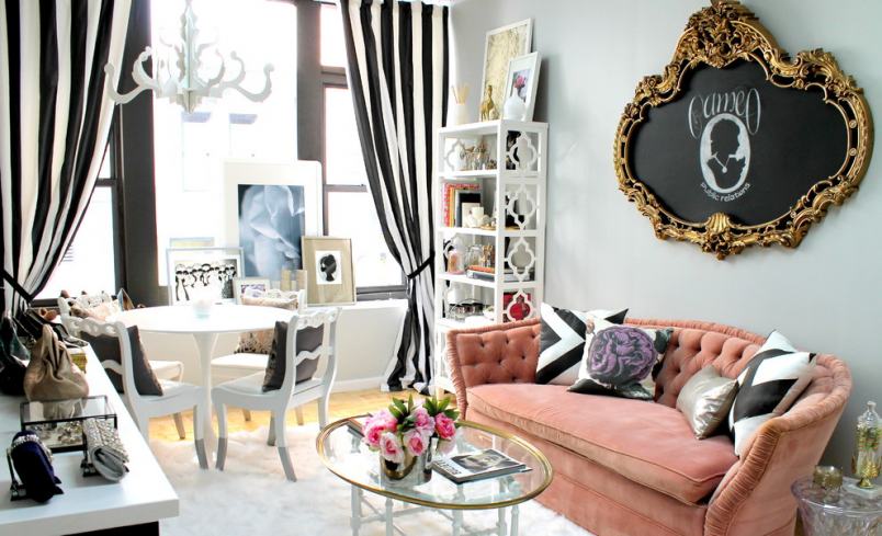 Розов диван в шаби шик стил мебели Мондо
