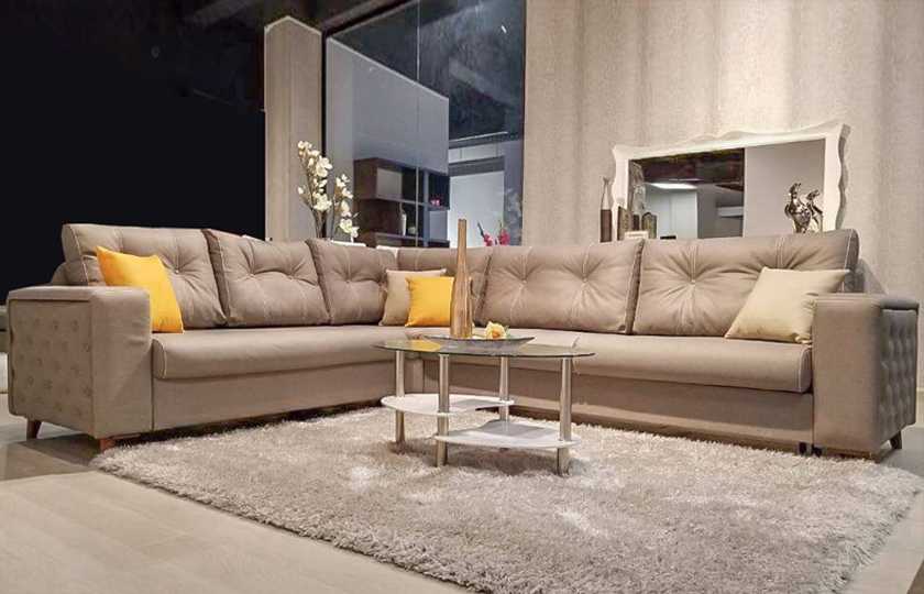 Модерен и луксозен ъглов диван за хол мебели Мондо