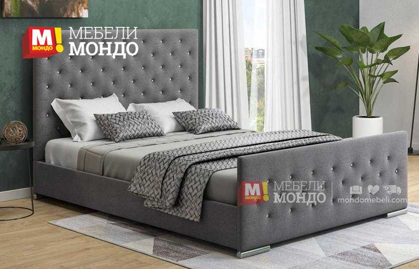 Спалня Диамант в цвят сив мебели Мондо