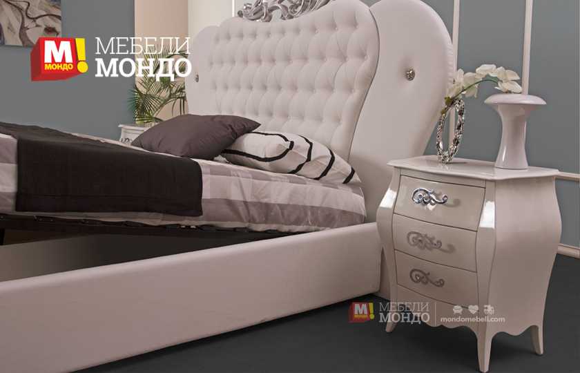 Спално легло с повдигащ механизъм Елиза бяло