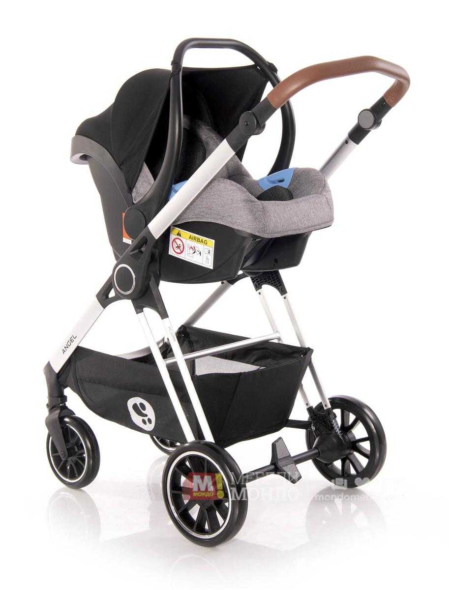 Бебешка количка 3 в 1 Angel сива, комбинирана