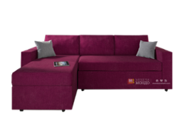 Ъглов диван Бергамо С със подлакътници лилав цвят