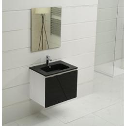 Черен шкаф за баня с мивка 6555 В 65 см 