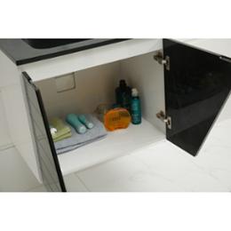 Черен шкаф за баня с мивка 6555 В 65 см 
