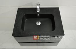 Черен шкаф за баня с мивка 6556 В 65 см