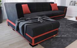 Разтегателен диван Калабрия черен цвят