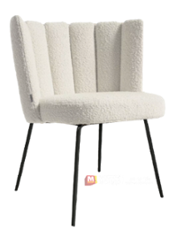 Стол Теди, букле бял