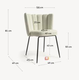 Стол Теди, букле бял