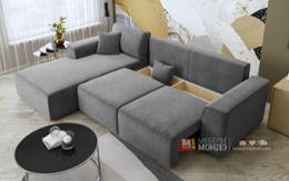 Разтегателен диван сив цвят Феликс