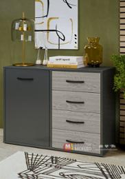 Скрин Паркър, сив/дъб