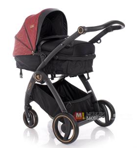 Бебешка количка ADRIA червена, комбинирана