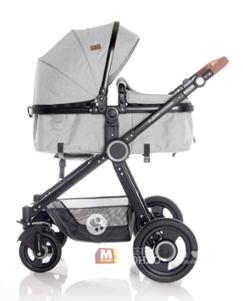 Бебешка количка Alexa светло сив, комбинирана