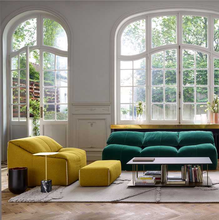 Цветни дивани - мека мебел в цвят зелен и горчица